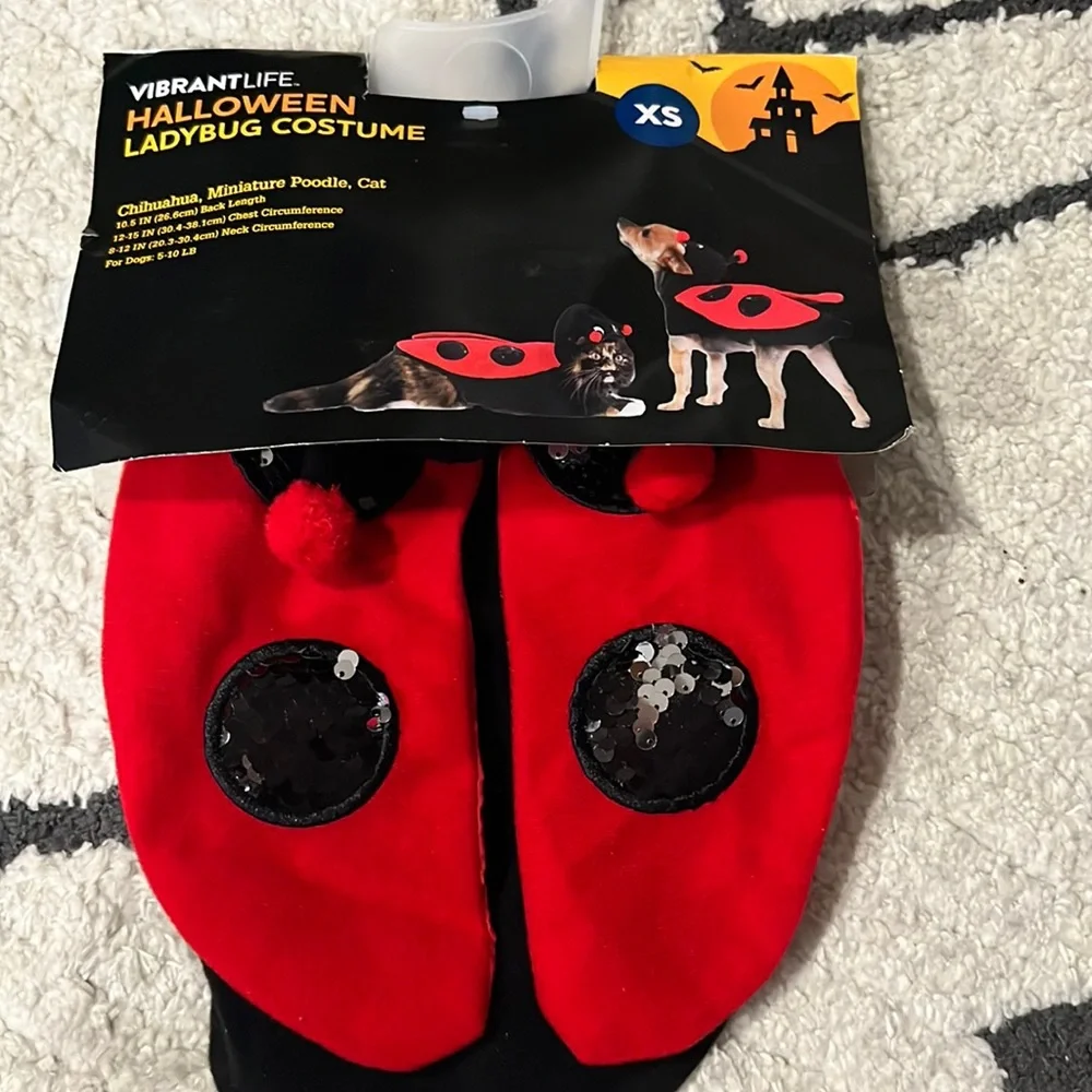 NWT Cat or dog sequin ladybug costume